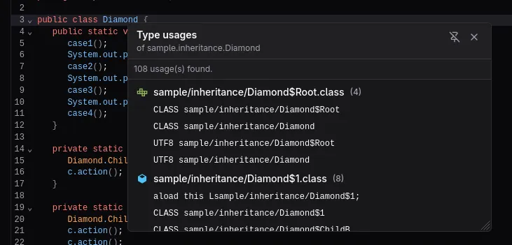 Find usages example